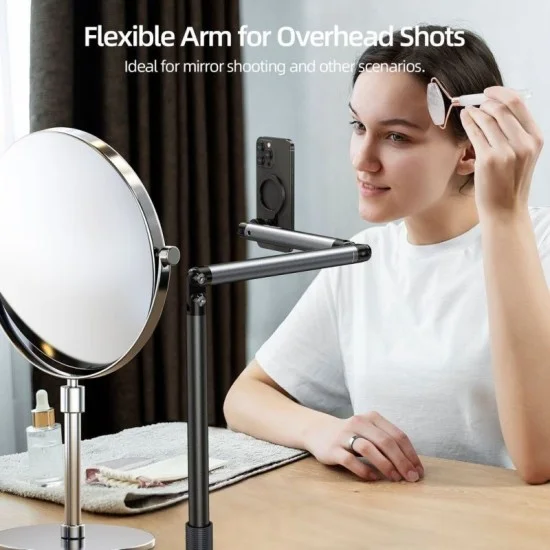 Telesin Mobile Video Live Streaming Floor Stand with Magsafe for Phones _ Black